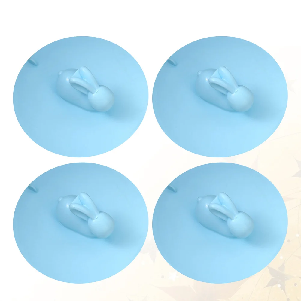 4 قطعة الأزرق 10 سنتيمتر أرنب تصميم بالوعة المطبخ سدادة مقبض الطابق قابس التصريف الطابق قابس التصريف حوض أداة إيقاف الماء