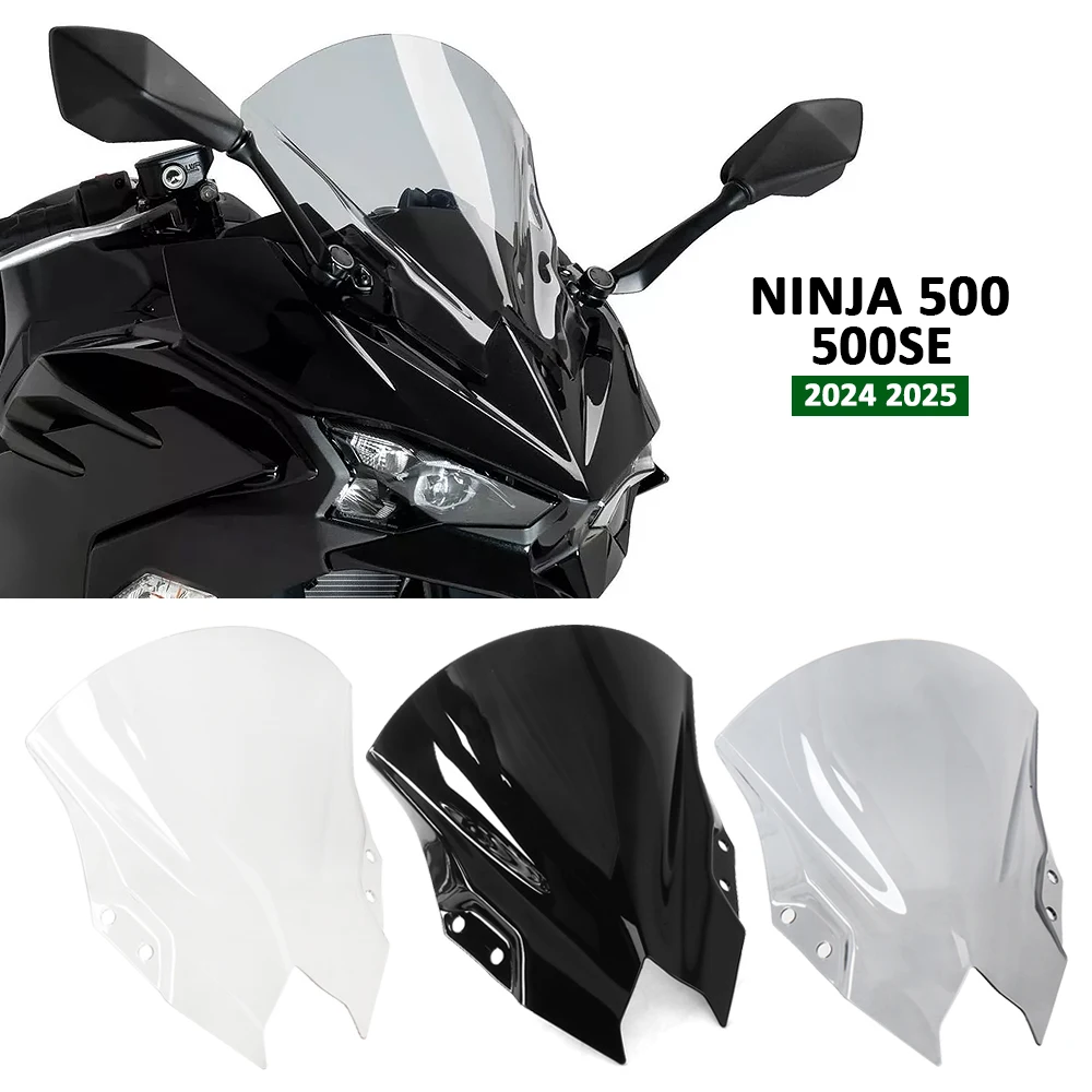 Motorcycle Accessories Windshield Double Bubble WindScreen Fairing Deflector For Kawasaki Ninja 500 SE NINJA500 2024 2025