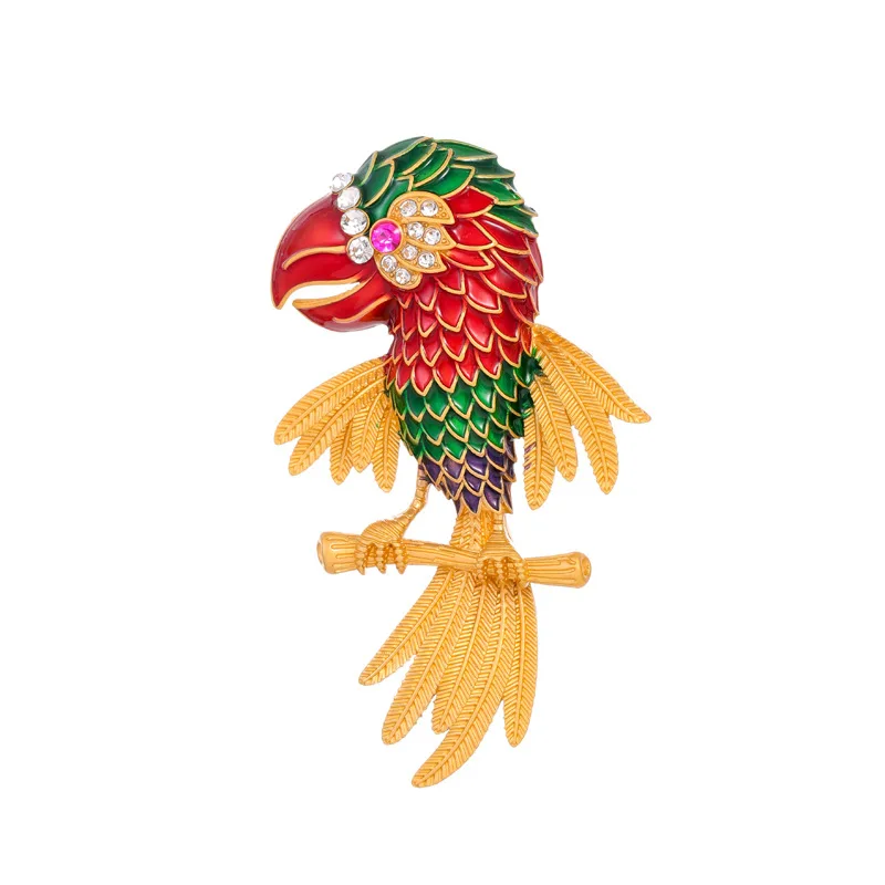 Cute Animal Parrot Brooch Colorful Bird Pin Blazer Pin for Men's and Women's Clothing Badge Accessories