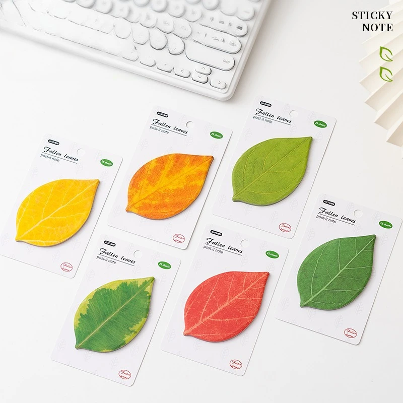 Sticky Notes - Leaves Shape Memo Pads | Multi Functional Notepads,Paper Note Set with Adhesive Backing for Quick Jotting