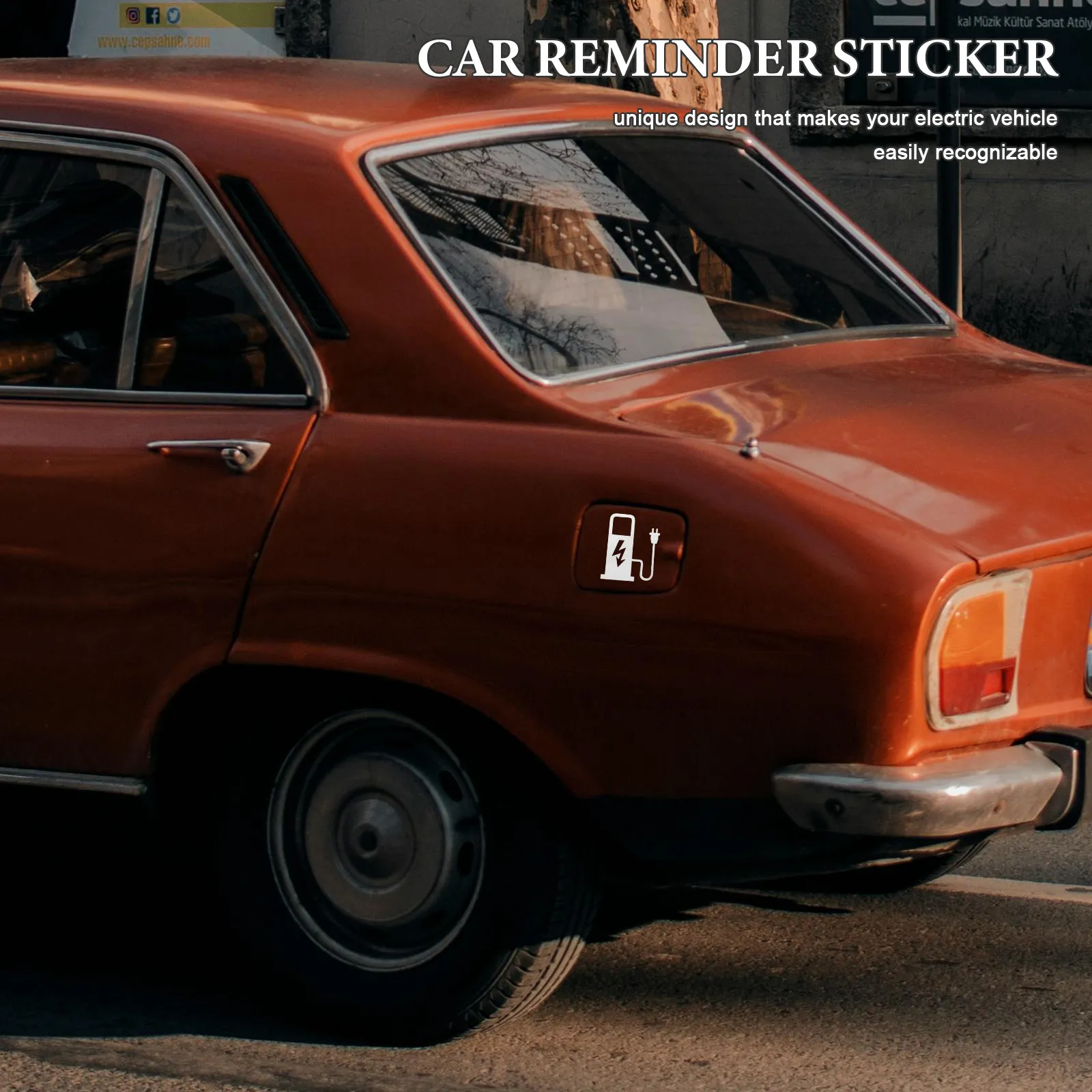 Car Charging Reminder Sticker Waterproof Plastic Vehicle Decal Easy Apply No Damage Surface Ev Charging Station Sign Decorative