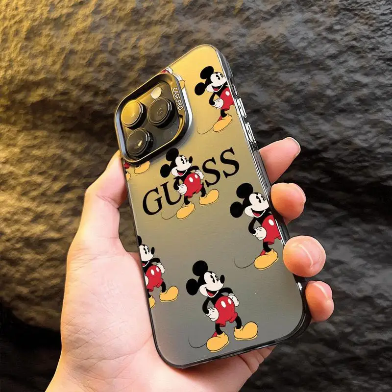 Fashion Disney Mickey Minnie Mouse Phone Case for iPhone 15 Pro Max 14 13 12 11 XS 14 Pro Max X XR Plus Soft Protective Cover