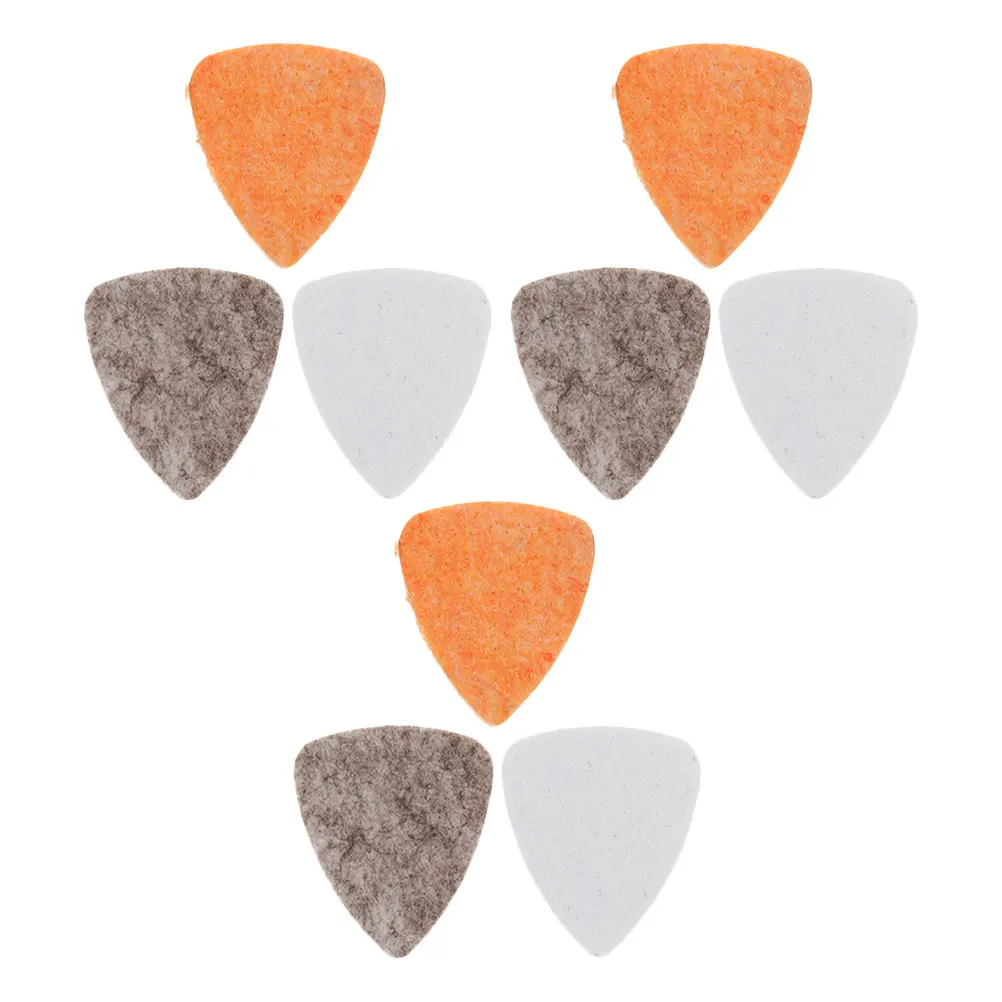 

9Pcs Felt Ukulele Picks Soft Durable Noise Reduction Plectrums Easy Carry Ukulele Practice Accessories Guitar Pick Set