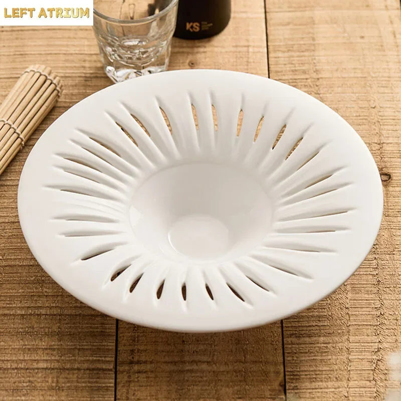 Hollow Out Ceramic Plate Creative Thick Soup Plate Pasta Plate Dessert Snack Plates Serving Plates Molecular Cuisine Tableware