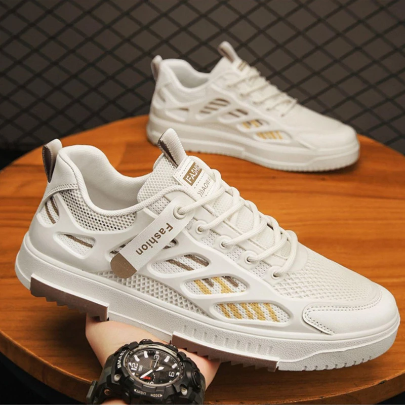 Men's Canvas Shoes Fashion Outdoor Casual Shoes Non Slip Sneakers Mesh Breathable Running Shoes for Men Comfort Tenis Masculino