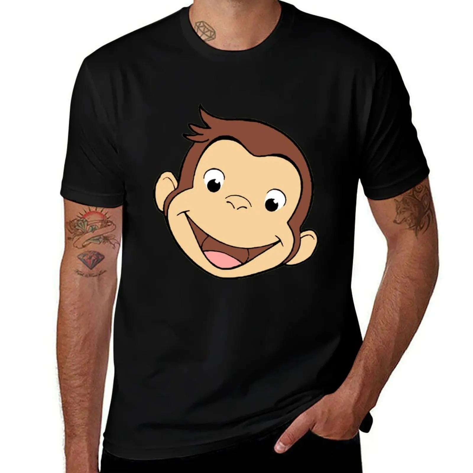 face george monkey T-Shirt Soft Touch Basic Cotton T-Shirt