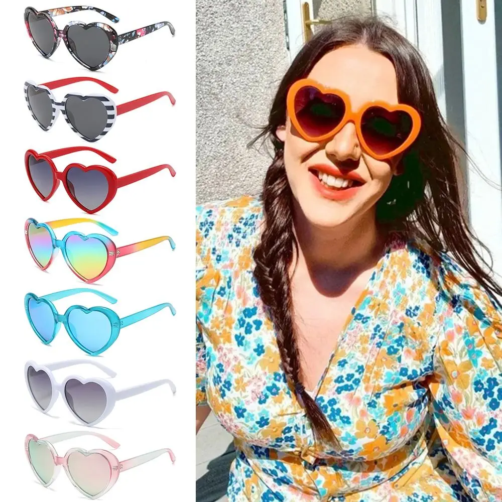 

Party Beach Polarized Heart Sunglasses Retro UV400 Candy Color Heart Shaped Sun Glasses Love Shaped Shades for Women