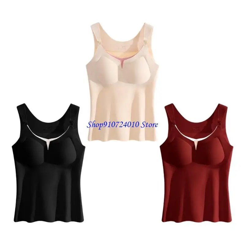 

77HD Nursing Vest for Pregnancy Thick Warmth Adjustable Straps Front Opening Ease Daily Use