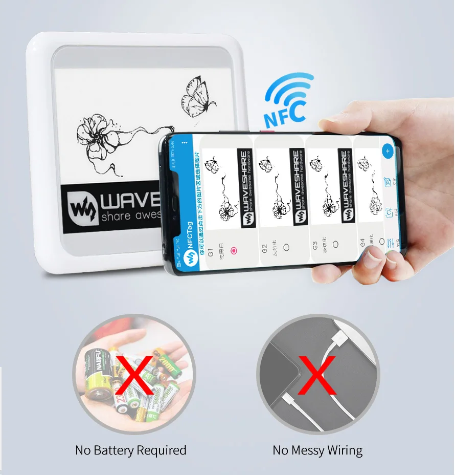 Picture 3: 4.2inch NFC-Powered e-Paper Evaluation Kit, Wireless Powering & Data Transfer