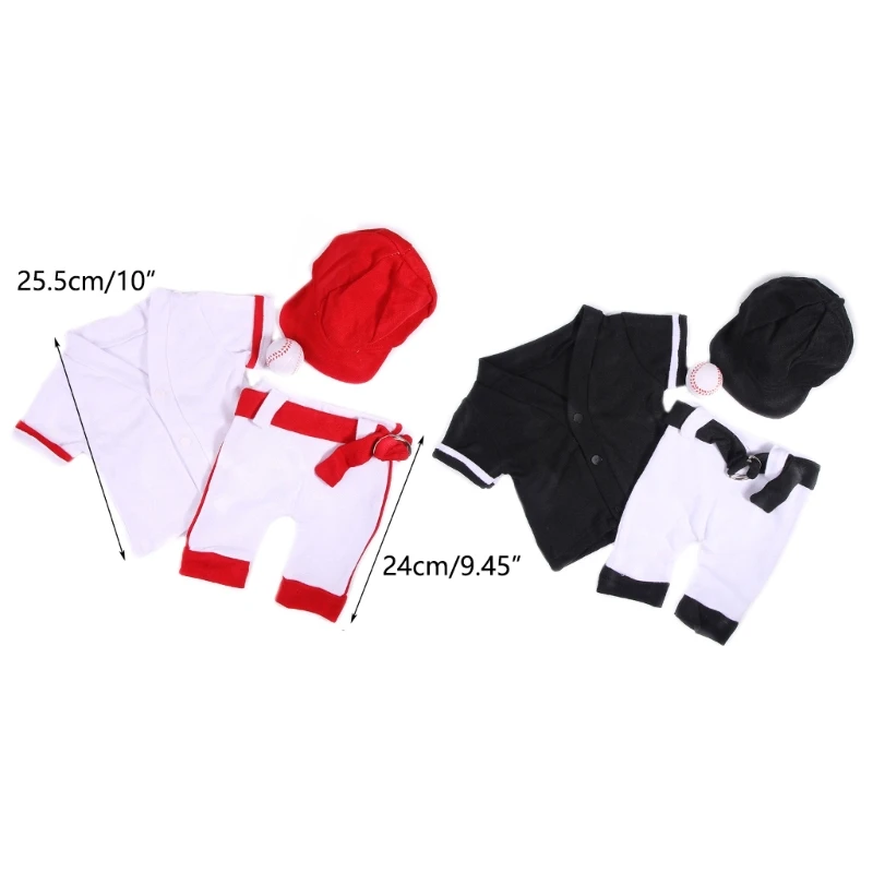 Newborn Baseball Costume Photography Clothes Baseball Uniform Shirt Hat Pants Photo Props Baby Photo Bodysuit Dropship