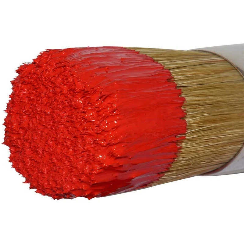 Chalk and Wax Paint Brush Large 2-In-1 Round Natural Bristles Painting Tool for DIY Furniture Stencils Home Decor