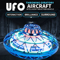 Colorful suspended LED magic ball flying gyro UFO induction aircraft magic spinning ball automatic rotating toy