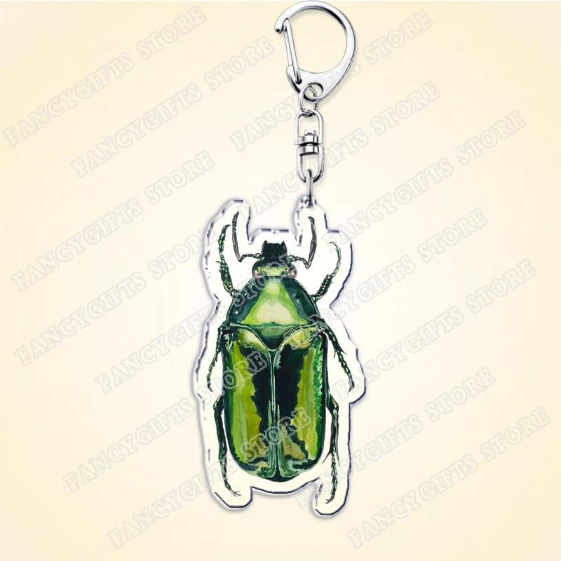 Cute Beetle Keychain for Accessories Funny Nature Insect Bugs Keyrings Entomology Ladybug Jewelry Friends Gifts