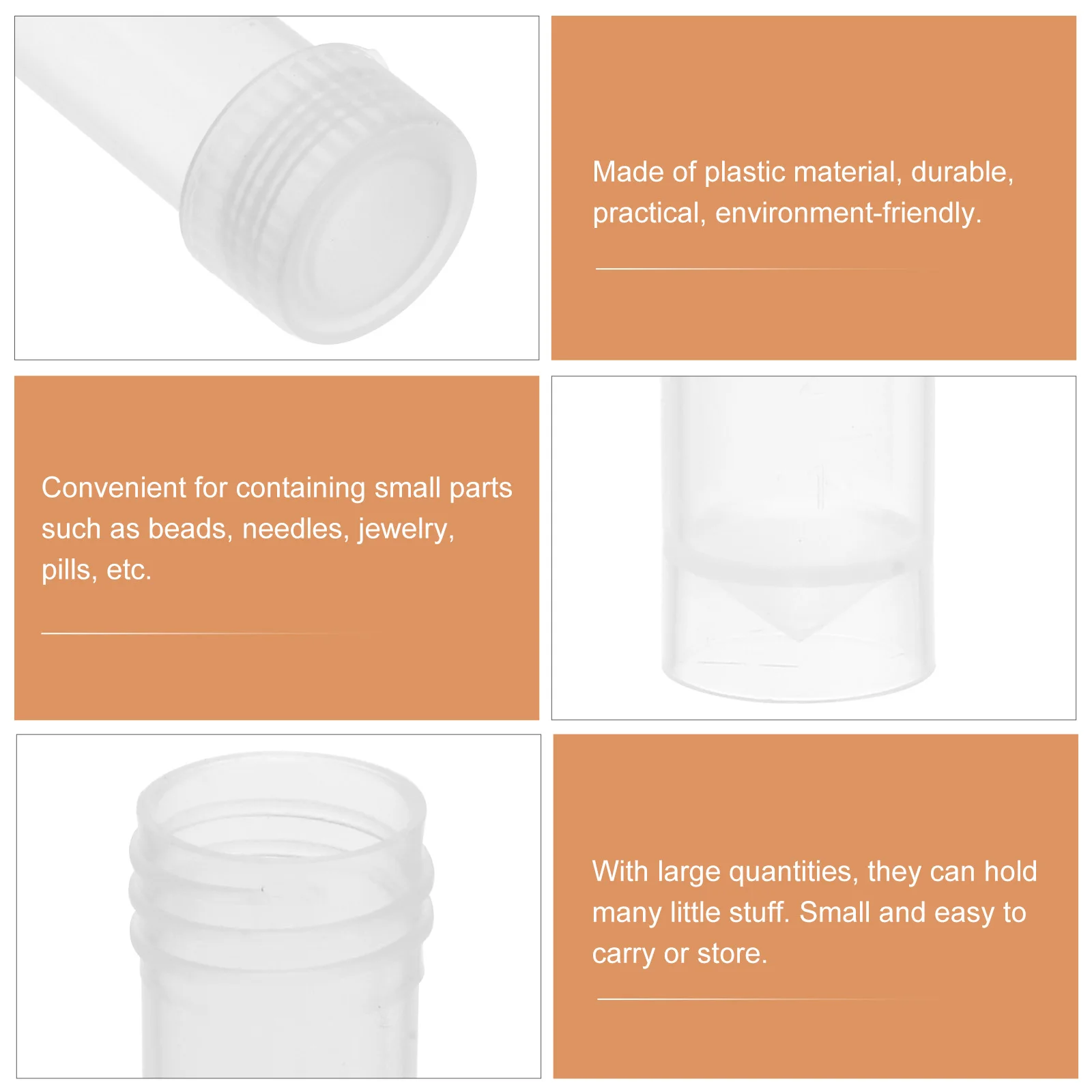 

10pcs Needle ganizer Tubes Durable Clear PP Material Storage for Sewing Needles Beads Jewelry Containers Powder Holders Craft