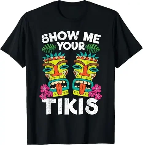 2025 New Tiki Big Kahuna Surfer Fun Tropical Hawaii Loose T-Shirt Fashion Trend Casual Printed Cotton Top Y2K Streetwear T-Shirt