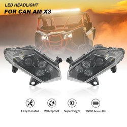 Hoge Kwaliteit Zwarte Led Voorlamp Koplamp Voor Atv Can Am Maverick X3 2017 2018