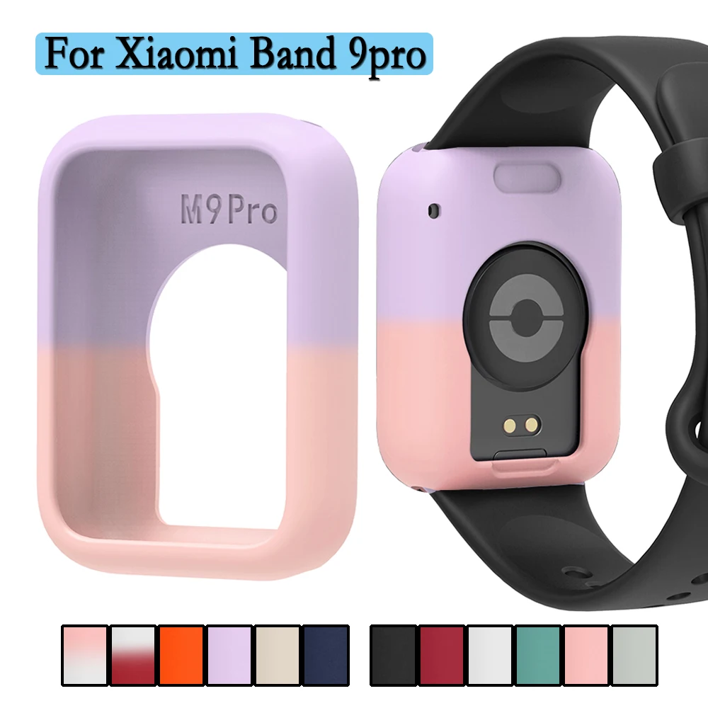 Soft Silicone Cover For Xiaomi Band 9pro Hollow Protective Case Super Light Watch Pretty Decorative Case Replacement