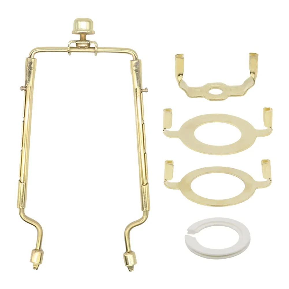 Adjustable Height Metal Lamp Shade Harp Kit 8 Inch with Conversion Ring Suitable for E26 E27 and E14 Bulb Holder Compatibility