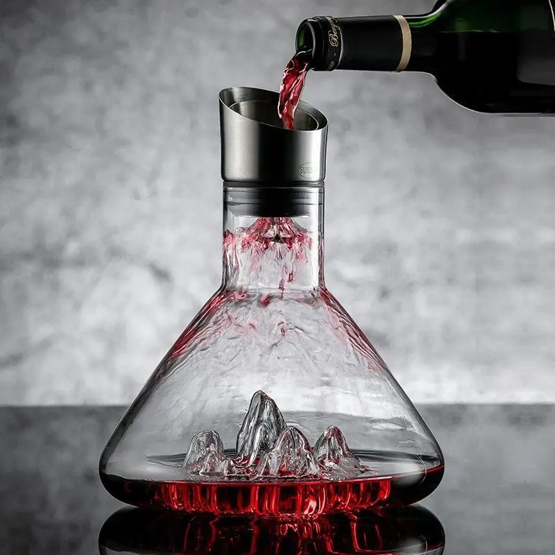 1500ML Iceberg Whisky Wine Decanter Handmade Lead-free Crystal Wine Pourer Carafe Thickened Wine Dispenser Pot Bar Accessories