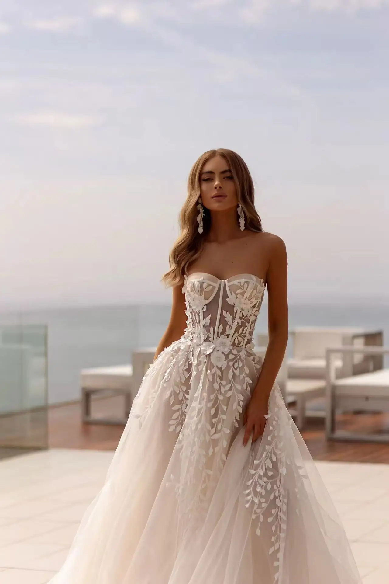 Роскошные аппликации, свадебные платья принцессы, женские трапециевидные сексуальные аппликации, милые платья невесты без рукавов, Vestidos по индивидуальному заказу