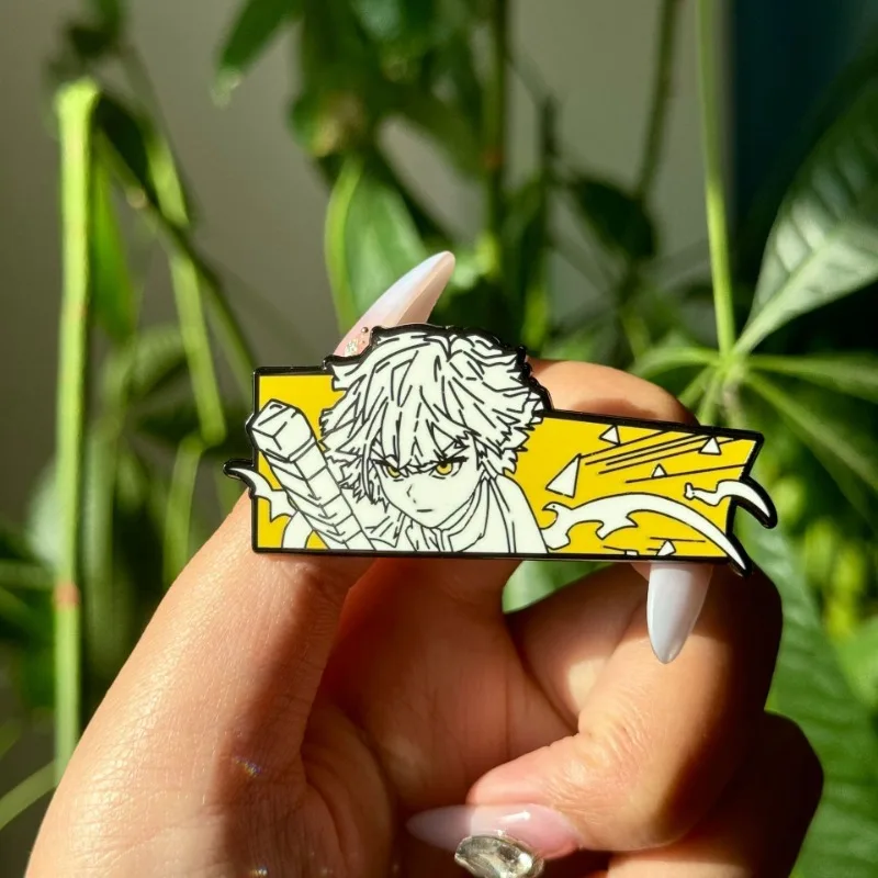 شيطان القاتل المينا دبابيس أنيمي بروش ظهره قبعة حقيبة طوق التلبيب شارات الرجال النساء Kawaii مجوهرات جمع الاطفال اللعب الهدايا #4