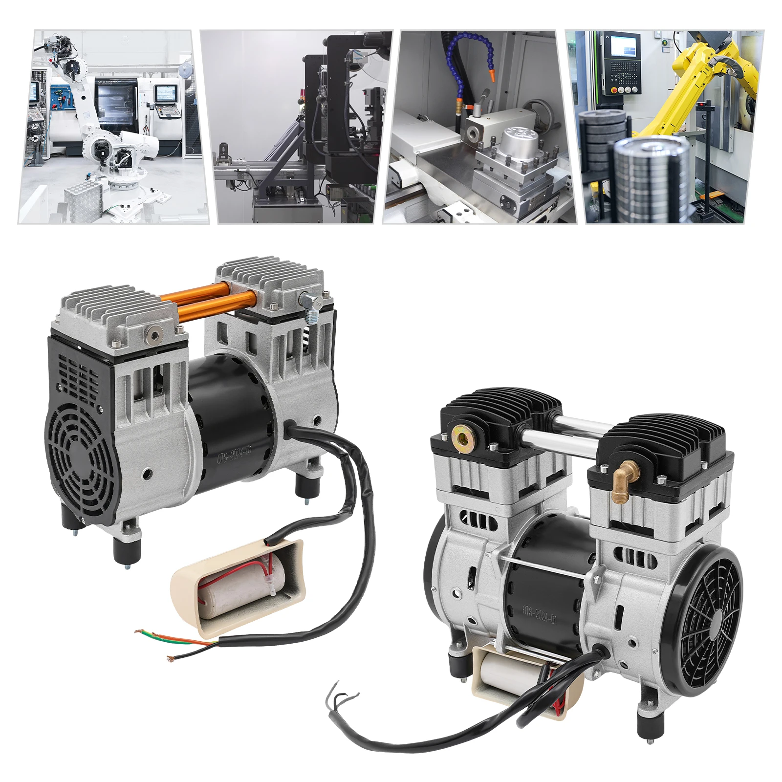 Luftkompressor-Pumpenkopf 980W/1500W Reinkupfermotor 220V 140L/Min Pumpenkopf mit Schalldämpfern für Industrie- und Heimgebrauch – Detail 1