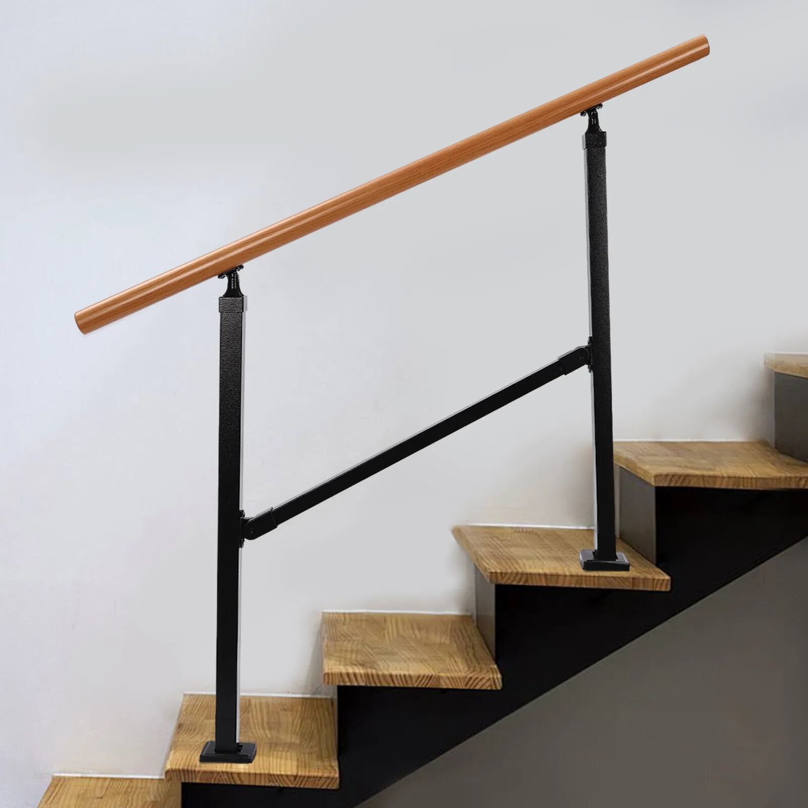 درابزين متين من الفولاذ الكربوني بثلاث خطوات للدرج الخارجي، بطول 84 سم