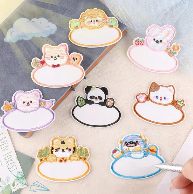 10 Pcs Name Badges Embroidery Patches Embroidered Clothing Hat Bag Shoe Repair Material Phone Gift Box Decor DIY Accessory