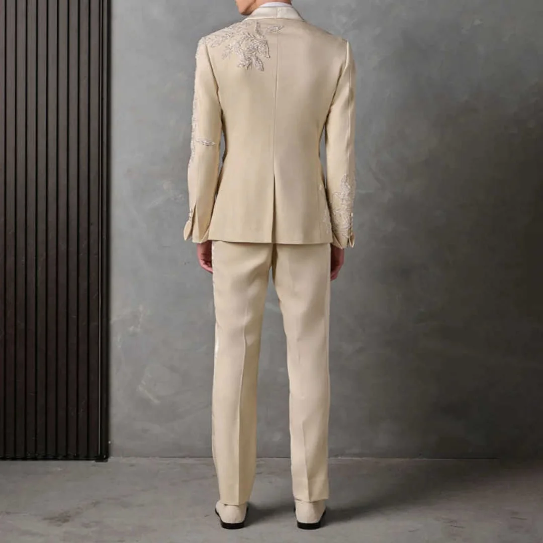 Jas Pria Mewah Berhias Manik-Manik, Model Single Breasted dengan Kerah Shawl, Blazer Payet, Potongan Klasik untuk Pesta Prom, Tuxedo Pria yang Dapat Disesuaikan