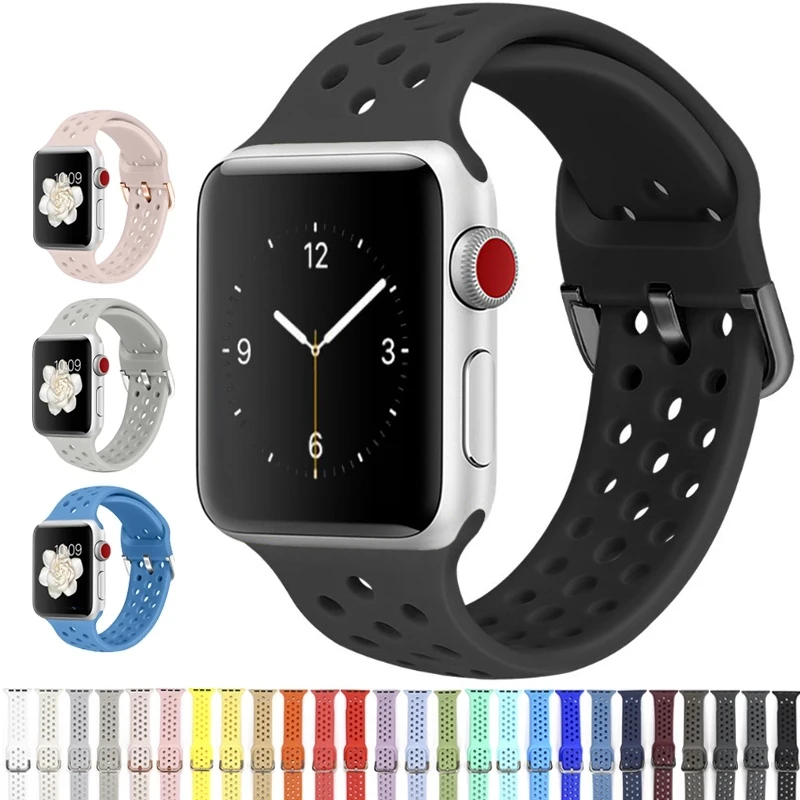 

Soft Silicone Strap for Apple Watch Band 49mm 41mm 45mm 40mm 44mm 42mm 38mm Bracelet for IWatch Series Ultra 8 7 6 SE 5 4 3 2