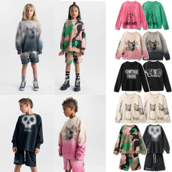 Boys Clothes N 2024 New Spring Autumn Toddler Girl Outfit Sweater Cute Cartoon Print Hooded Sweatshirts Baby Cotton Outwear Tops