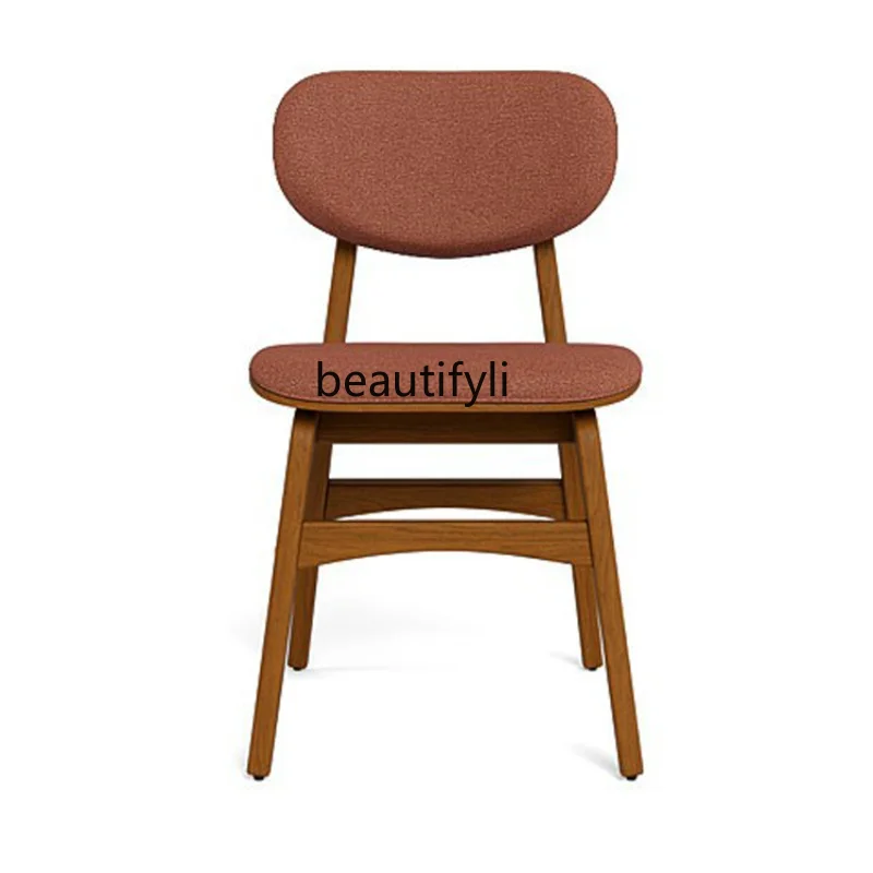 

Solid Wood Dining Chair Home Nordic Ash Retro Backrest Desk Chair Eating Chair Shaped Chair