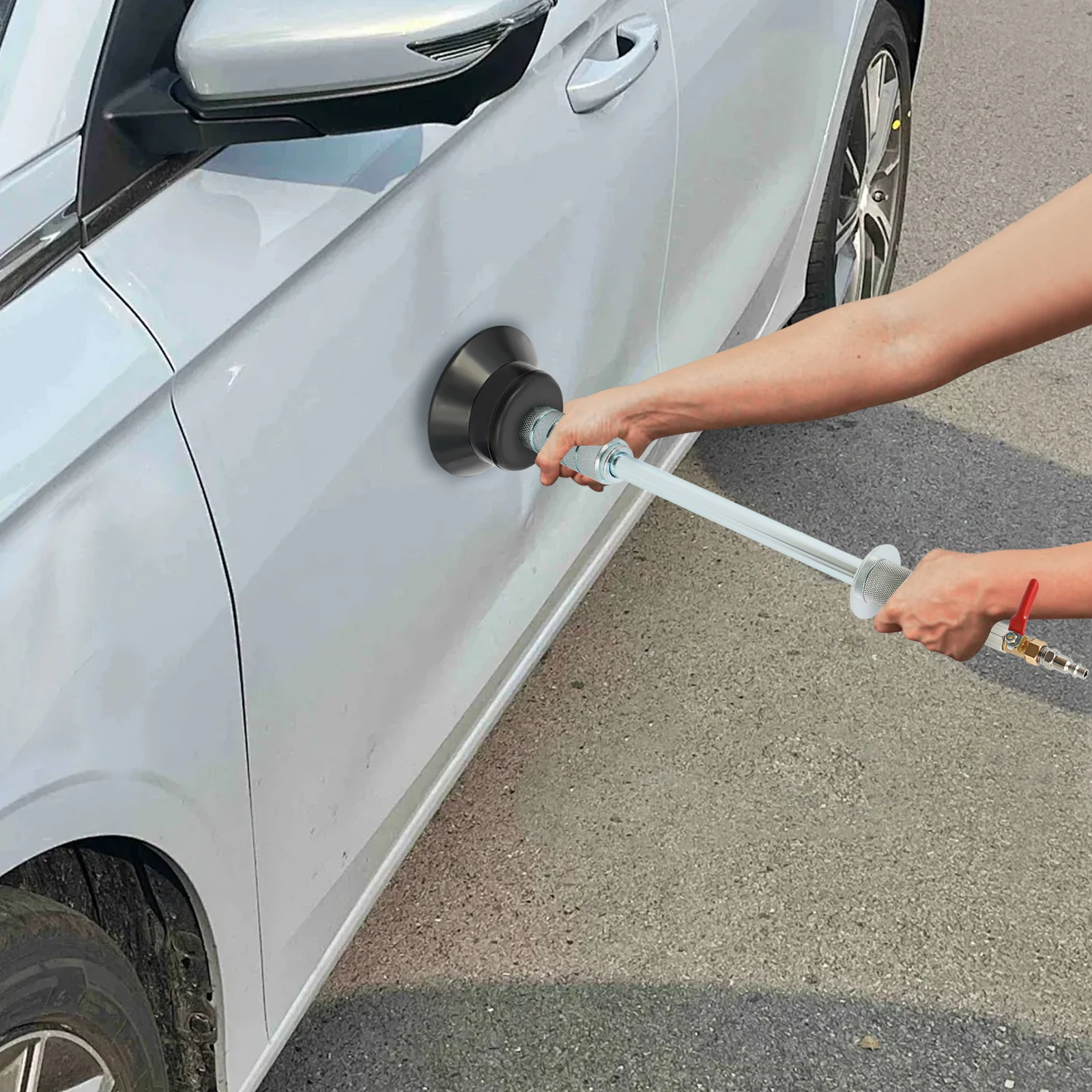 [Herramienta extractora de abolladuras] Martillo extractor de abolladuras neumático de aire - Acero - Para reparación de abolladuras de automóviles - Durable 3 ventosas