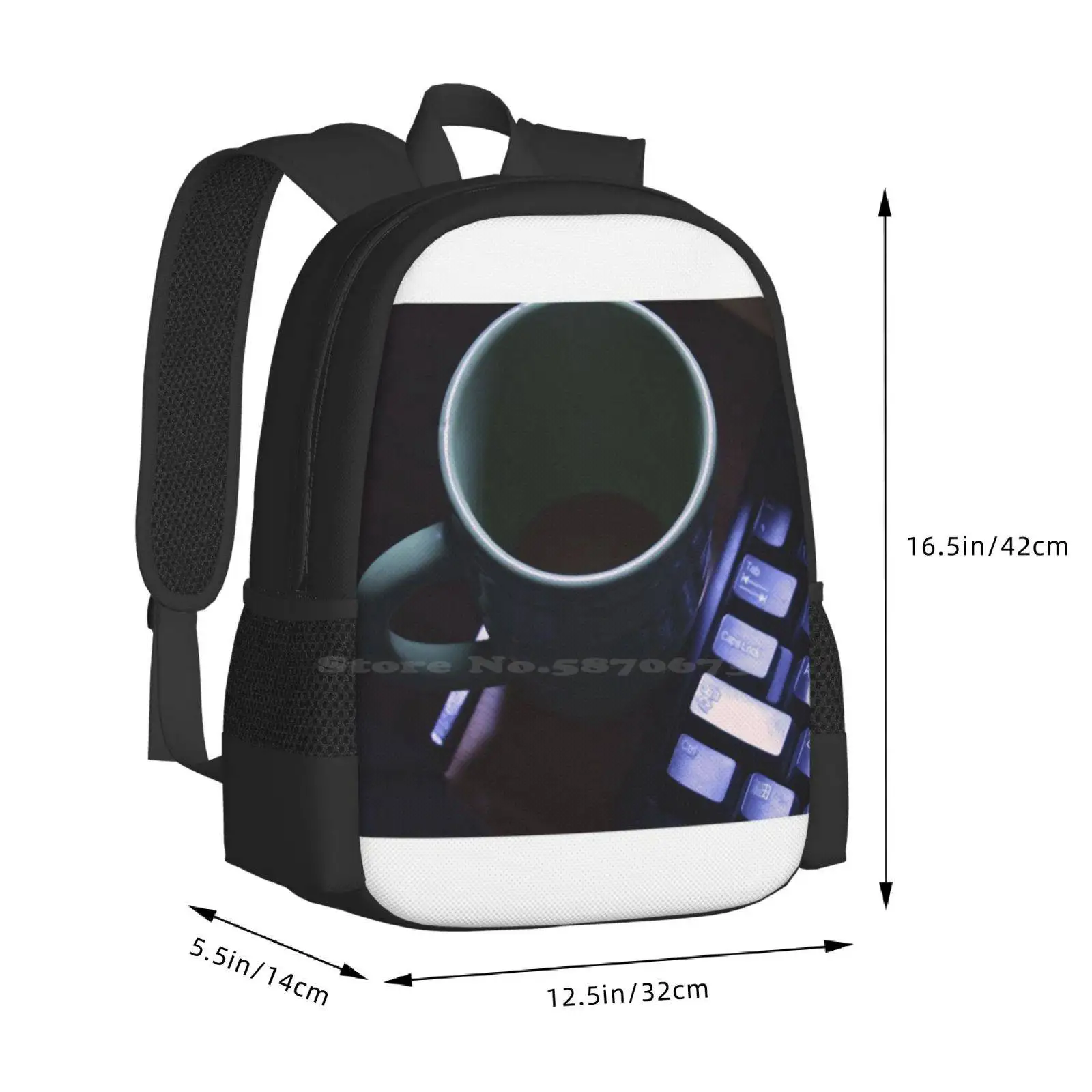 Forgotten Coffee Hot Sale Backpack Fashion Bags Desk Computer Third Stock Blue Joe Dark Keyboard Life Electronics Black Behind