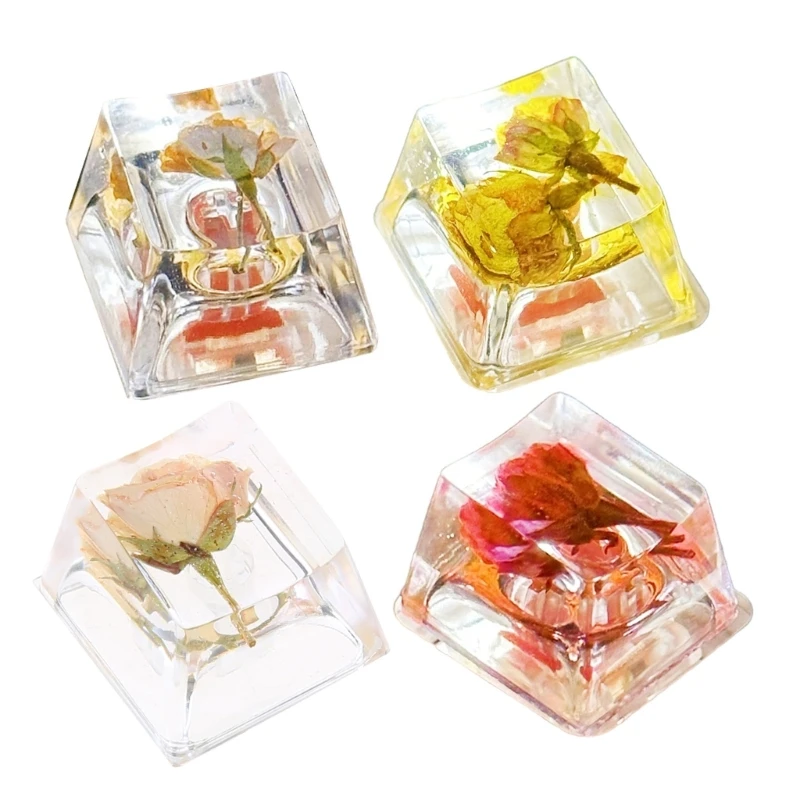 

Translucently Resin Keycaps with Dry Flowers Backlights Keycap for Mechanical Keyboard Keycap Replaces Gift 1PCS Dropship