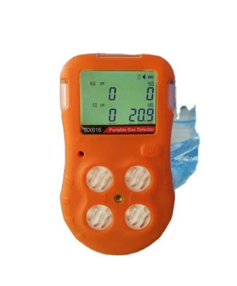 

united portable gas detector measuring 4 major gases with adjustable alarm levels span calibration value