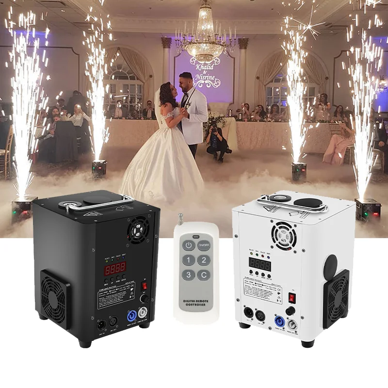 Máquina de Chispas Frías de 450W/600W para DJ, Discoteca, Efectos de Escenario, Bodas, Conciertos, Espectáculos, Eventos de Club, Control Remoto DMX, Dispositivo de Fuegos Artificiales