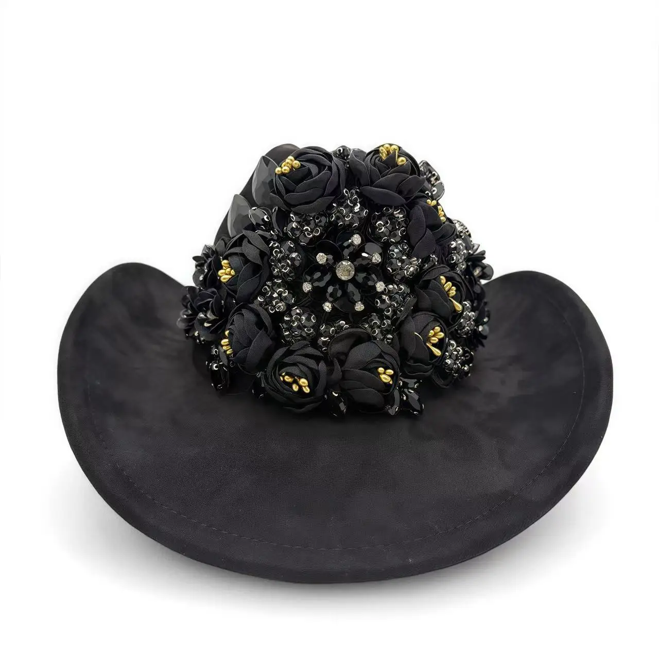 

Rhinestone Cowboy Hat Straw Western Hat for Women Men Cowgirl Party Beach Vintage Cowboy Accessories Festival Rave Country Music