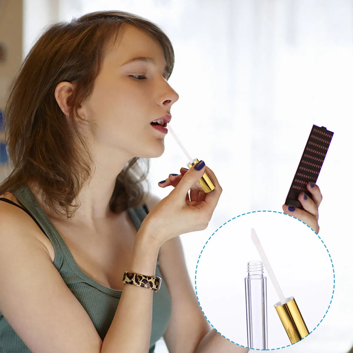 20 piezas tubo de brillo de 5Ml, botella vacía de plástico Abs Premium, tapa a prueba de fugas para contenedores de bálsamo labial Diy, uso de viaje, brillo de labios