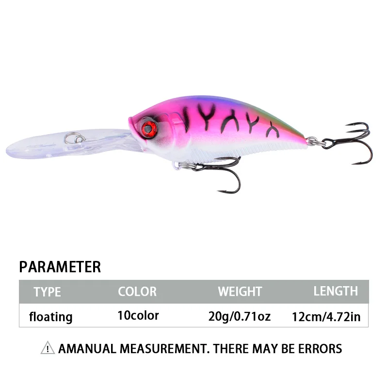 12cm 20g Crankbait Kunstköder für Hecht und Karpfen, Künstlicher Harter Köder, Wobbler, Crankbait Angelzubehör – Detail 5