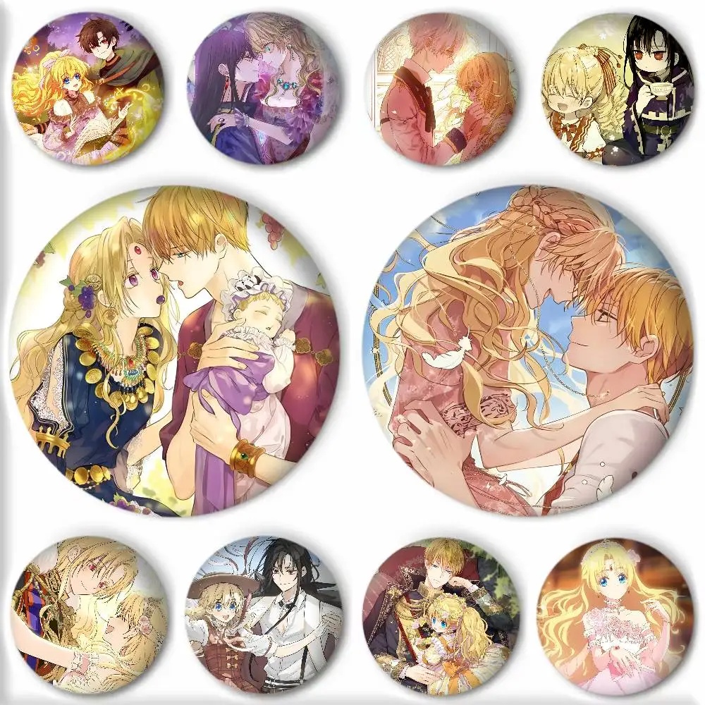 Pins de Manga Redondos con Diseño de Anime Who Made Me A Princess, Broches Láser para Ropa y Accesorios de Mochila