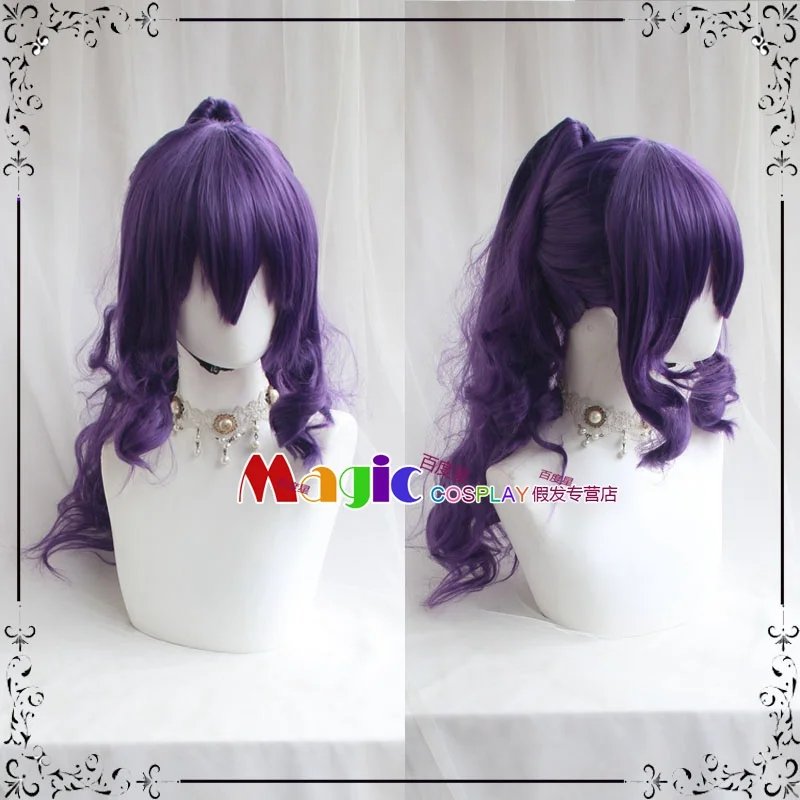 3 Types Anime Project SEKAI COLORFUL STAGE! Asahina Mafuyu Cosplay Wig Long Dark Purple Ponytail Wig Heat Resistance Fibre Wigs