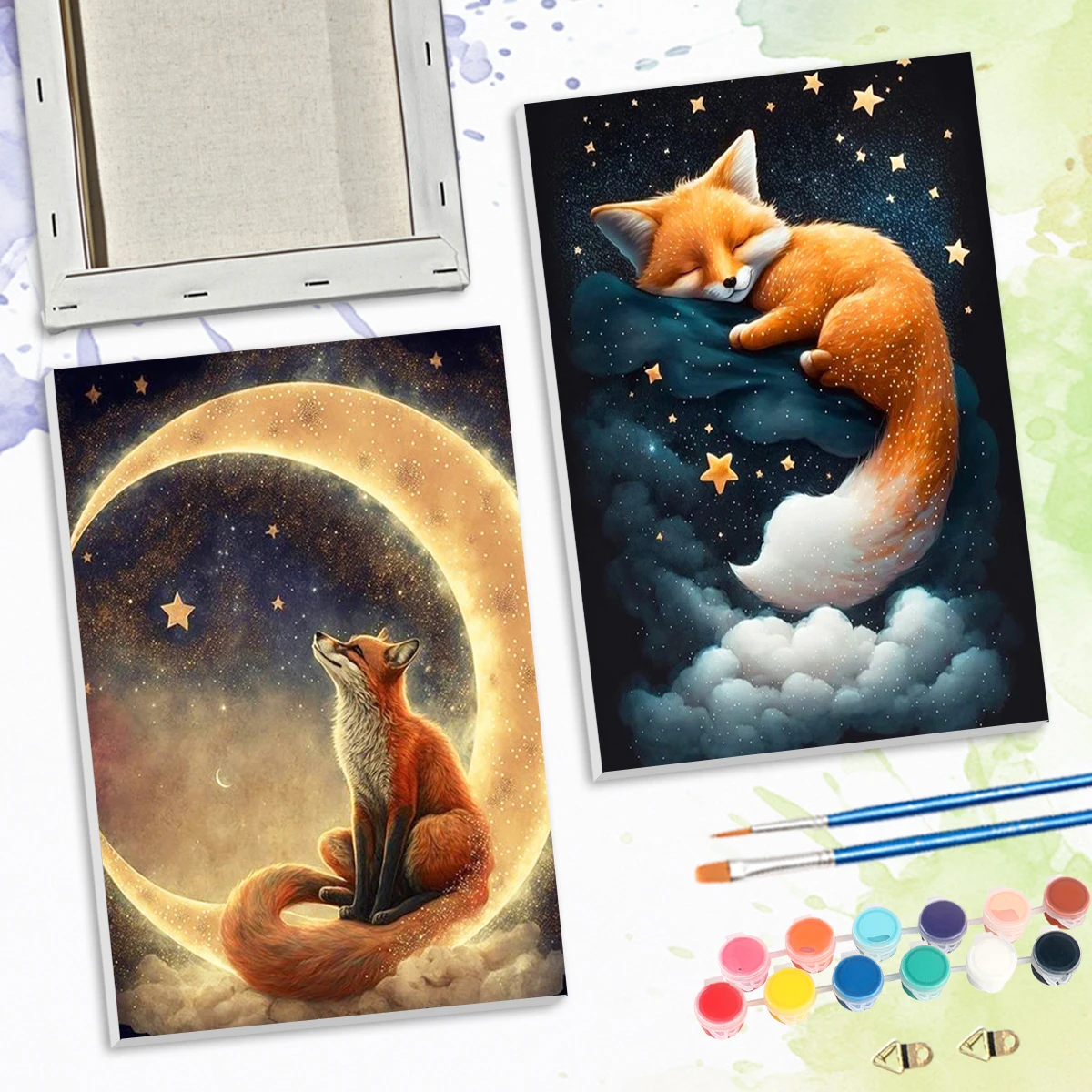 

SDOYUNO Paint By Numbers For Beginner Fox Moon Animals Framed Wall Art Modern Acrylic Paints 20x30cm ready Frame Wall Art Crafts