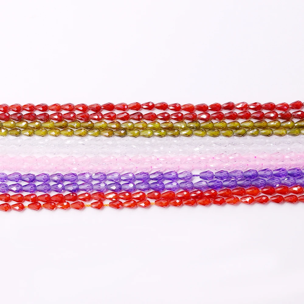 

6 Colors Water Drop Shape Faceted Bead Beaded Jewelry for DIY Bracelet Necklace Jewelry Making Accessories Available Wholesale