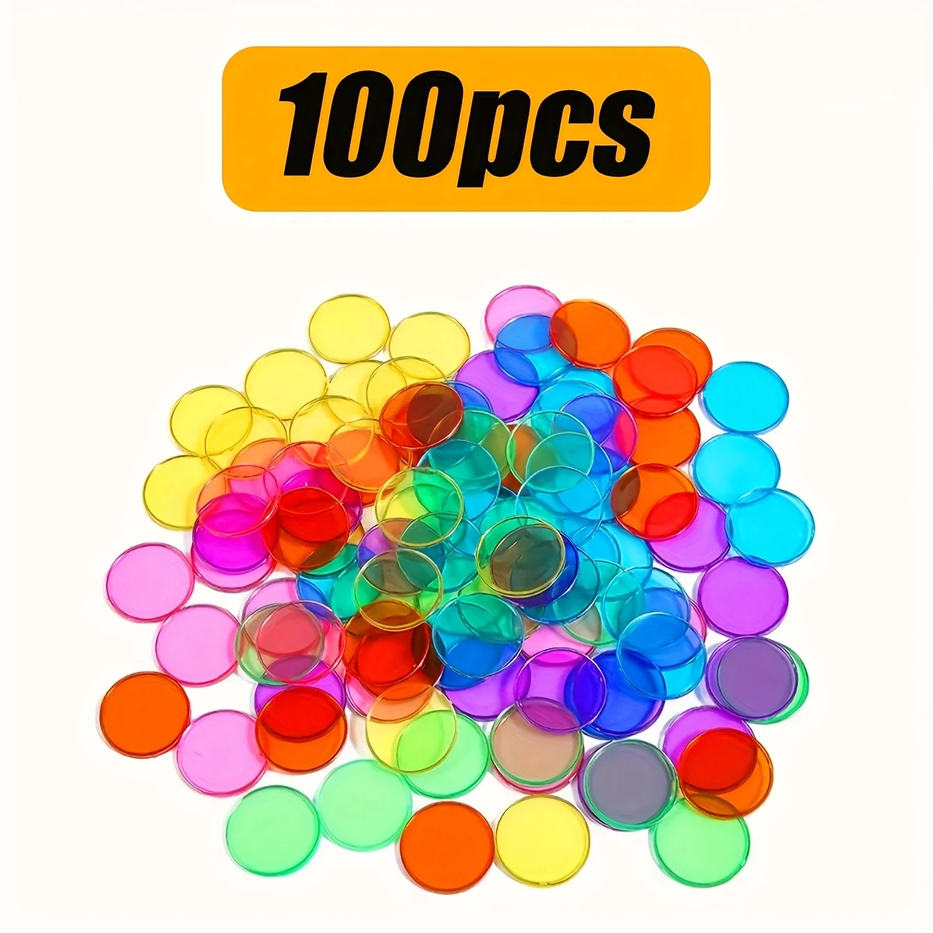 

100 цветных прозрачных маркеров 1,9 см, игровые жетоны (кожный диаметр 3/4 дюйма), игра из ПВХ, развлекательные игры на Хэллоуин, Рождество, вечеринку