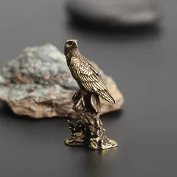 Eagle Statue Miniature Sculpture Handmade Crafts Ornament Vintage Copper Bird Figurine For Interior Home Desk Animal Decoration