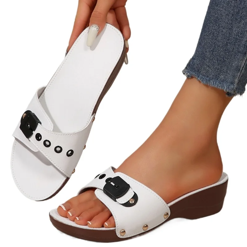 

Модные женские босоножки 2026 года на танкетке, летняя обувь для женщин, легкие сандалии для дома и улицы