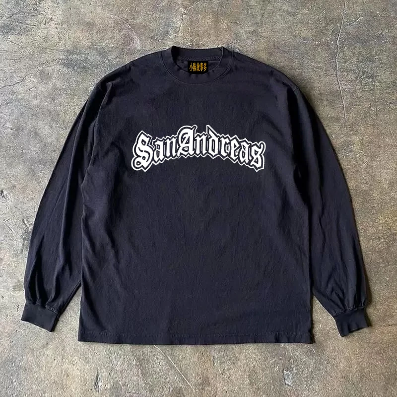 Pure Cotton Long Sleeve T-Shirt 310g Heavyweight American Retro Oversize Street Style Versatile Casual Wear