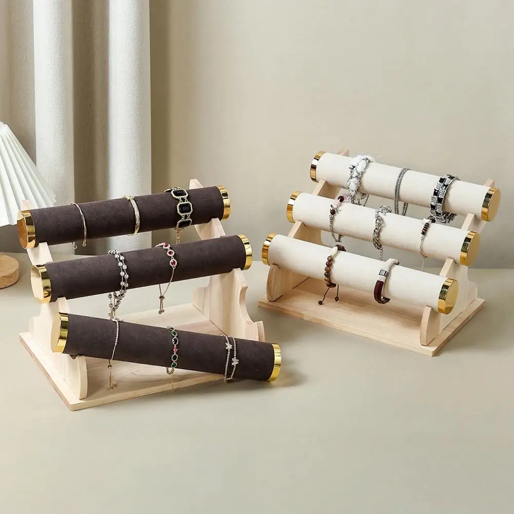 Wooden Bracelet Holder Multi-Level Jewelry Organizer Detachable Bracelet Stand for Bracelets Bangles Watches Display Storage