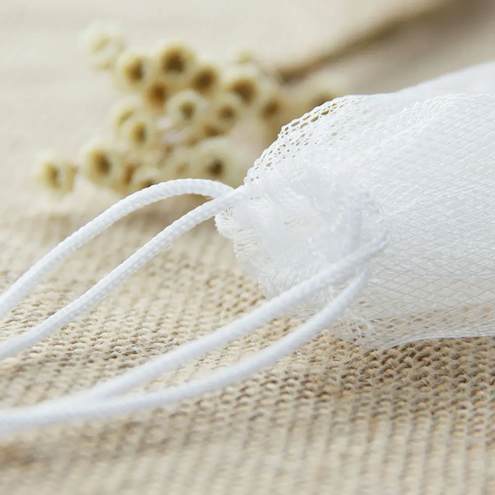 

20Pcs Foaming Net for Soap Heavy Duty Nylon Bath Mesh Sponge Soft Texture Shower Scrubber with Hanging Rope Cleansing Foaming